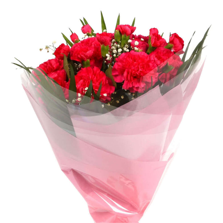 A Beautiful Red Carnations MelodyBeautiful Red Carnations Melody and foliage to create this beautifully scented bouquet. Beautifully wrapped and tied with ribbon before being delivered. A Beautiful Bouquet Hand Tied Flowers. Delivering Great Value Fresh C
