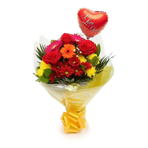 Love You Balloon & Beauty Blooms Bouquet